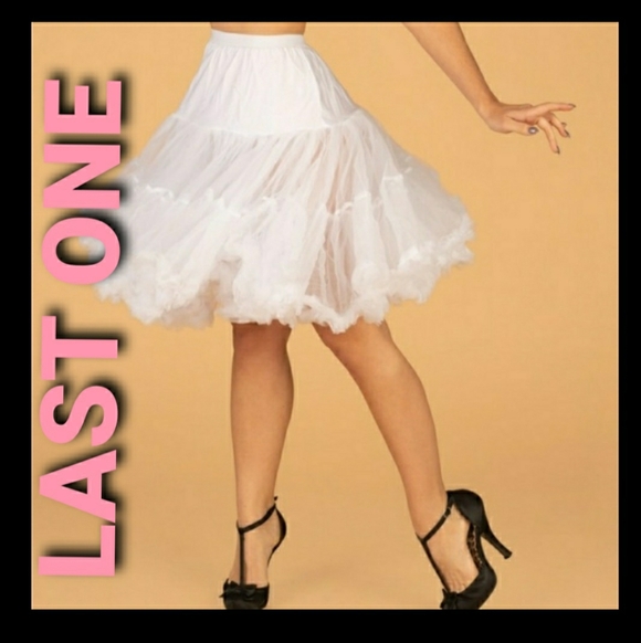 Tatyana Retro 1950's White Crinoline Soft 25" Long Rockabilly Petticoat Skirt - Picture 1 of 6